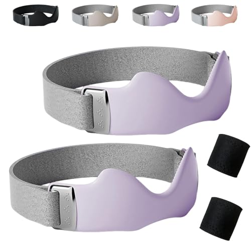 Correa De Precisión: Correa De Rodilla Ajustable, Almohadilla De Punto De Bloqueo De Silicona, Se Mantiene En Su Lugar Durante Cada Repetición, Rodillera Transpirable For Usar Durante(Purple,2pcs)