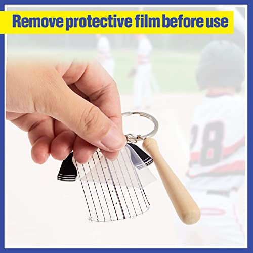 image for Taiyin 18 Set Baseball Softball Acrylic Keychain Kit with Miniature Ba
