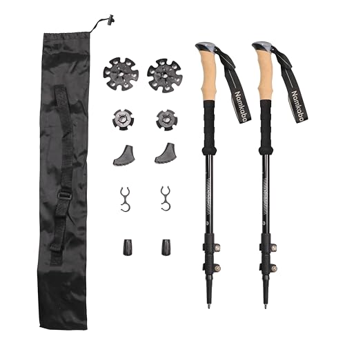 Schulz Tech Bâtons de randonnée télescopiques en aluminium avec poignée en liège I Bâtons de marche nordique légers pour homme et femme pour le ski et...