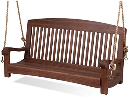 Rockerman 5in Outdoor Porch Swing (Dark Walnut) 29H*72W*28 D inch
