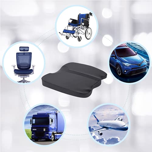 Larrous Car Seat Cushion - Comfort Memory Foam Seat Cushion For Car Seat Driver, Tailbone (Coccyx) Pain Relief Pad, Car Seat Cushions For Driving, Office Chair Cushion (Black) #TOP6