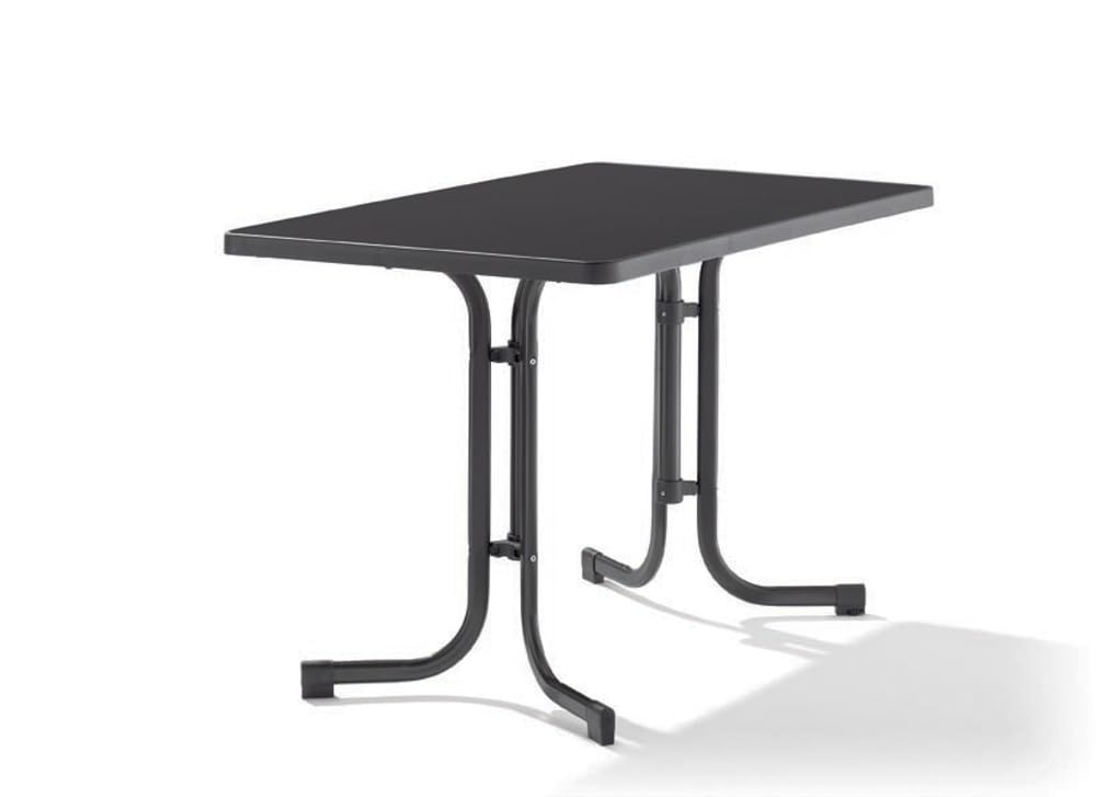 Sieger 233/G Boulevard-Klapptisch mit mecalit-Pro-Platte 115 x 70 cm, Stahlrohrgestell eisengrau, Tischplatte Schieferdekor anthrazit