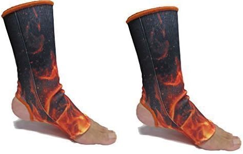 FIRE/FLAME- MUAY-THAI, Kickboxing Anklets/ Ankle Supports - -Sensei J . LARGE SENIOR Ankle/Foot/Support/Brace/Foot Protector, For Men/Women. Yoga, Pilates, Muay-Thai Supports