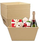 12 Pcs 6.8 x 6.8 Inch Kraft Basket for Gifts Empty Cardboard Gift Basket Sturdy Cardboard Trays w...