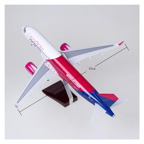 Avión Wizz Air A320NEO de resina maciza estable de 47 cm que no se deforma ni pierde color 4