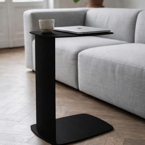 Siqual Design Beistelltisch Metall C-Form, pulverbeschichtet & wetterfest – Sofa Couch Tisch für Wohnzimmer, Balkon & Terrasse – Standby (Schwarz) Siqual Design Beistelltisch Metall C-Form, pulverbeschichtet & wetterfest – Sofa Couch Tisch für Wohnzimmer, Balkon & Terrasse – Standby (Schwarz)