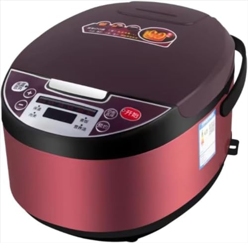 5L炊飯器 大容量 スマート家庭用 Momgla 多機能電気 時間予約 大容量多機能 予約 知能 急速調理 4-5人用 スマート家庭用蒸し器 層状急速加熱電気蒸し器 自動給餌器 (レッド)