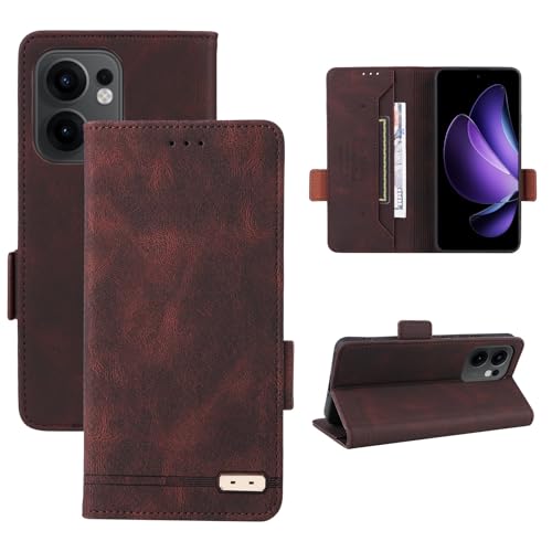 Étui Oppo Reno 13F anti-rayure protège écran rabat magnétique en cuir