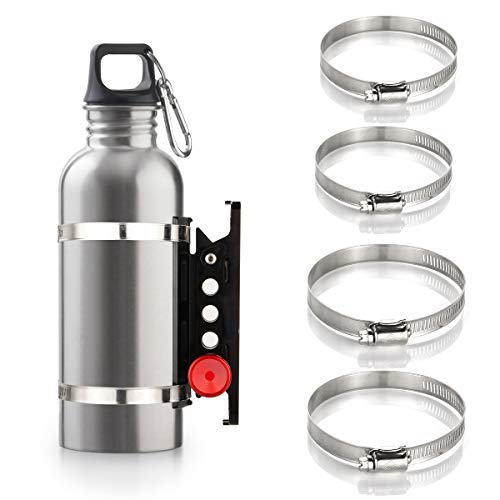 Adjustable Fire Extinguisher Mount Holder with 4 Clamps Quick Release Fire Extinguisher Bracket for Wrangler JK TJ CJ Rubicon JL UTV Polaris RZR Ranger (Aluminum)