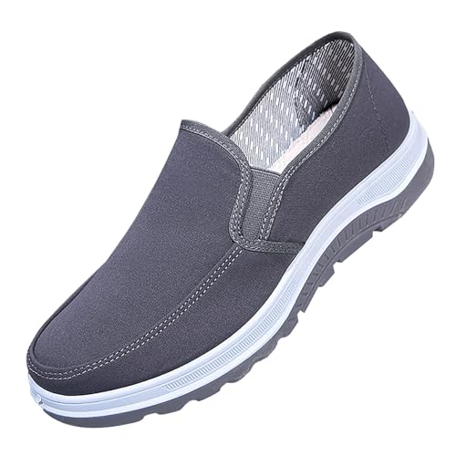 Mocasines casuales para hombre, sin cordones, para caminar, de verano, suela suave, ligeros, cómodos, transpirables, para ocio al aire libre, gris, 38 2/3 EU