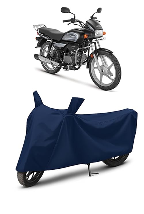 Image of Waterproof Bike Cover for Hero Splendor Plus | All Weather Protection from Rain, Dust, UV Rays & Scratches with Mirror Pockets & Buckle Belt | Splendor Plus Bike Cover