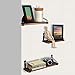 TJ.MOREE Bathroom Shelves Wall Mounted, Floating Shelves Set of 3, Rustic Wood Wall Storage Shelf Decor for Bedroom, Living Room, Kitchen, Office - Carbonized Brown