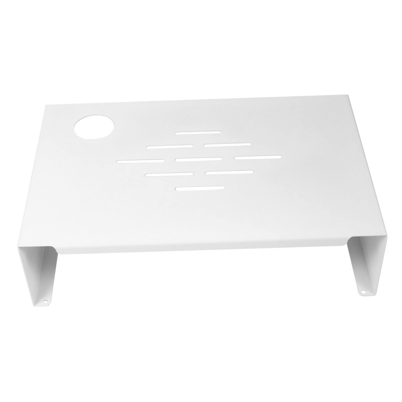 Rehausseur d'écran blanc en acier avec rangement clavier pour bureau