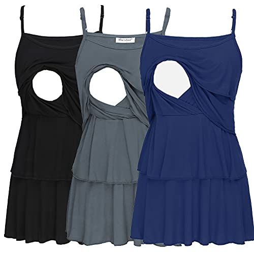 Image of Bearsland Women's Maternity Nursing Tank Tops Sleeveless Breastfeeding Clothes