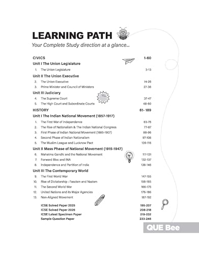 Image of Arihant ICSE History & Civics Class 10 Exam 2026-27 | Quick Theory, Exam Pattern Questions & Sample Papers | As per ICSE Syllabus | Que Bee 2nd Edition 2027