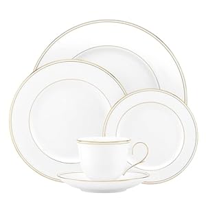 Lenox 5-Piece Place Setting Federal Gold, White