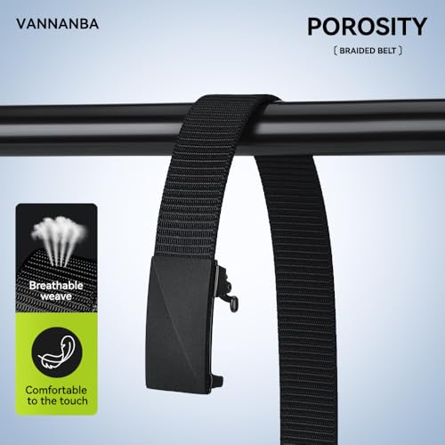 VANNANBA Designer Recomends-Mens Nylon Ratchet Belts Invisible Elastic Web Dress Belts for Golf Jeans Casual Hiking3