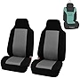 FH Group Car Seat Covers High Back Classic Cloth Front Set with Gift - Universal Fit for Cars, Trucks & SUVs (Gray) FB102102