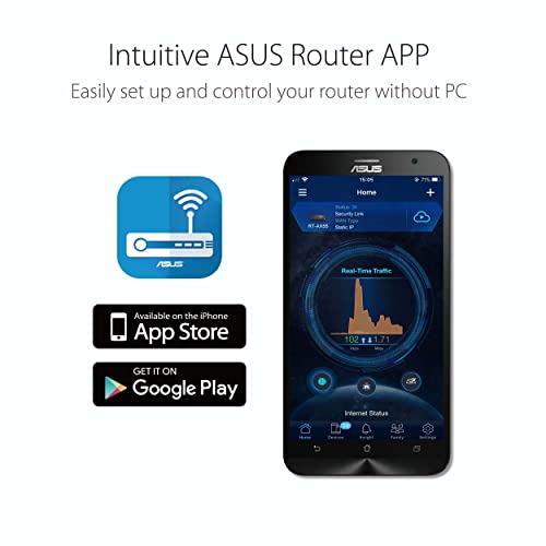 Image of ASUS RT-AX1800HP Dual Band WiFi 6 Extendable Router, Subscription-Free Network Security, Built-in VPN, Parental Control, Built-in VPN, AiMesh Compatible, Gaming & Streaming, Smart Home