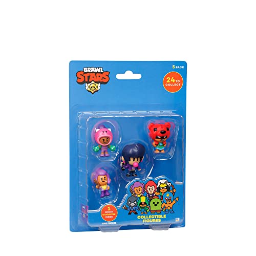 Brawl Stars Minifiguras coleccionables, Paquete de 5 | 1 Personaje Misterioso | Figuras de 2 Pulgadas | Favoritos de los fanáticos | Juguetes con Licencia Oficial de P.M.I. | Supercell | Regalo para