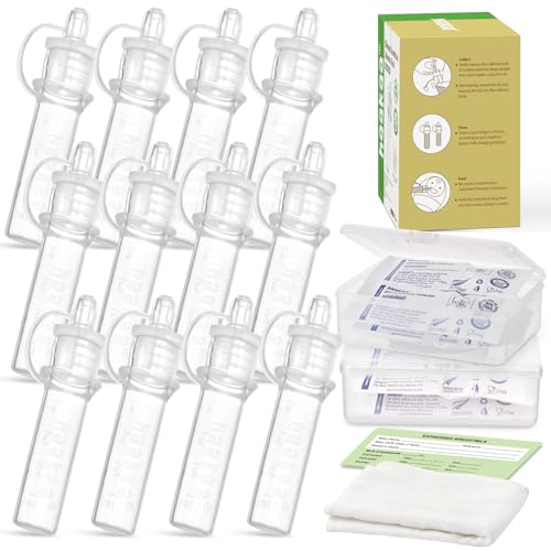 Image of haakaa Colostrum Collector Syringes Set Colostrum Harvesting Kit Include 2 Storage Cases and 2 Cotton Cloth Wipes to Collect Store and Feed Colostrum, 0.1oz/4ml,12pcs