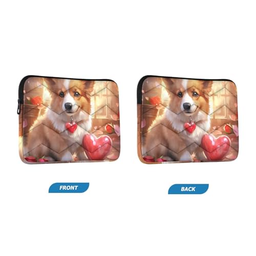 Funda para laptop 13-14 pulgadas a prueba de agua con diseño de corgi miniatura 2