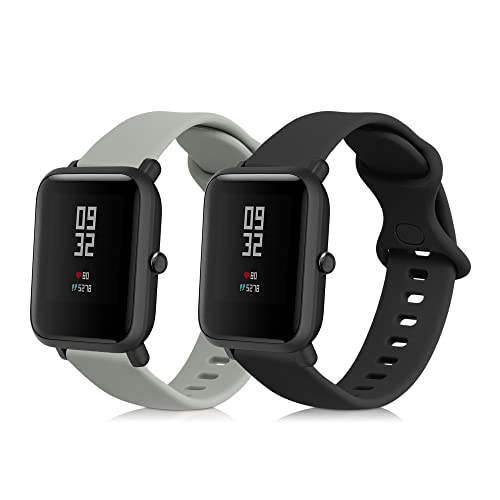 kwmobile Pulsera compatible con Huami Amazfit Bip/Bip Lite correa - 2x Correas de silicona flexible - Tamaño ajustable