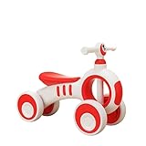 Ride on Toys Baby Balance Bike No Pedal 4 Silence Wheels First Riding on Toys for 1 Year Old Boys Girls First Gifts with Pedal(Rojo,No Light)