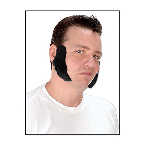 Black Sideburns Costume Add On