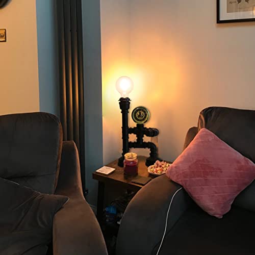 Kaj Hejmo Water Pipe Robot Style Tafellamp Vintage Industriële Tafellamp Steampunk Lamp IJzer Retro Nachtlampje voor… - Afbeelding 3