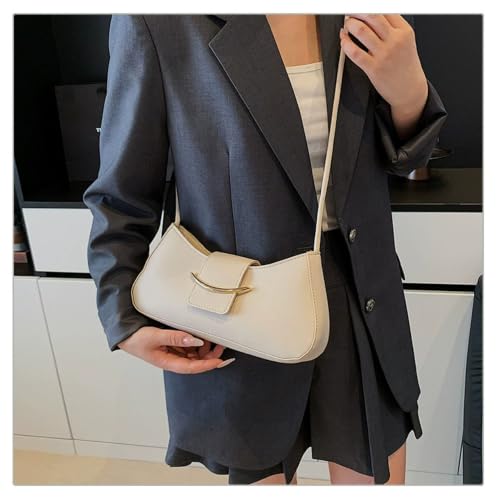 Image of SANTORINI Women's PU Leather Hobo Shoulder Bag | Stylish Baguette Purse with Magnetic Flap & Zip Closure | Handbag with Single Compartment.