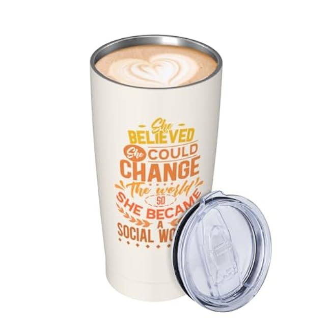 Social Worker Gifts for Women, Social Worker Tumbler 20oz Stainless Steel Insulated Coffee Travel Mug Cup, Social Workers Week Gifts, Social Workers Appreciation Graduation Gift For Women