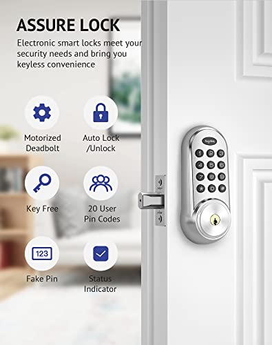Hugolog Keyless Entry Door Lock With Keypad,Deadbolt Lock Electronic, Motorized Auto-Locking Easy Easy Installation High Security Material For Metal Home & Office #TOP1
