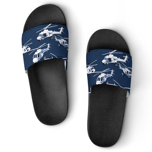 Helicopters House Sandals Non-Slip Bathroom Slippers Beach Summer Shoes for Men Women