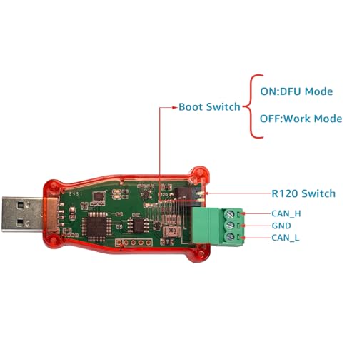 Image of DSD TECH SH-C30A USB to CAN Bus Adapter Base on Canable Support SocketCAN Cangaroo