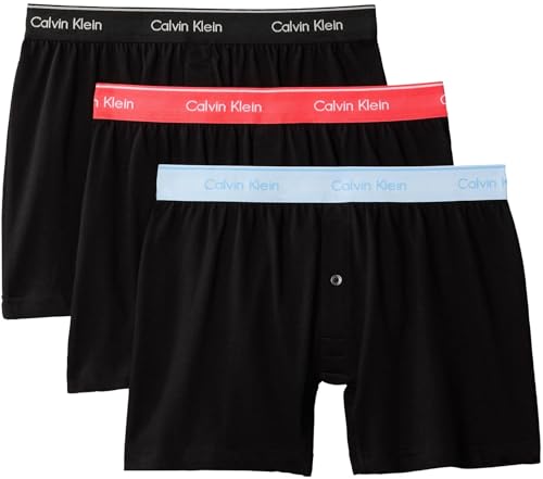 Calvin Klein Men Boxer Trad 3PK PINK (Black Bodies w/Black/Punch Pink/Br) M