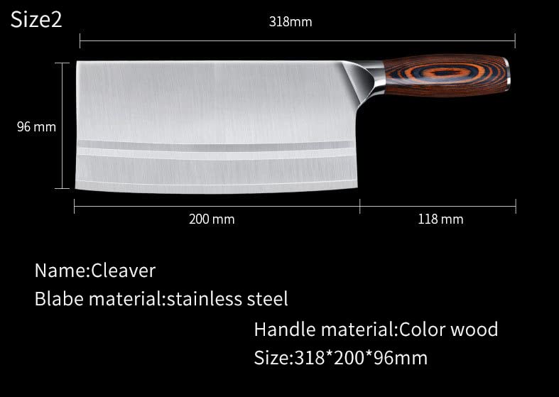 Image of Butcher Knife, Meat Cleaver Knife, 8 Inches Chopping Knife, Super Strong Makes Heavy Duty Easy /Bucher Big Knife. Weight : 520grm