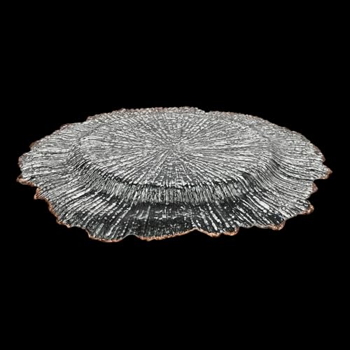 Platos cargadores transparentes 12.6 pulg 25 Pcs oro rosa miniatura 7