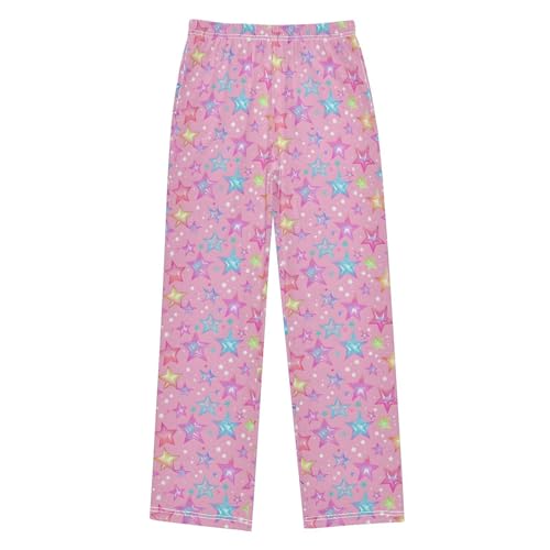Pajama Pants Cute Pink Blue Yellow Stars PJ Bottoms Sleepwear Lounge Sleep Pant with Pockets