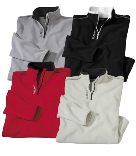 ATLAS FOR MEN - 4er-Pack Microfleece-Pullover - Fleecepullover Herren - In...