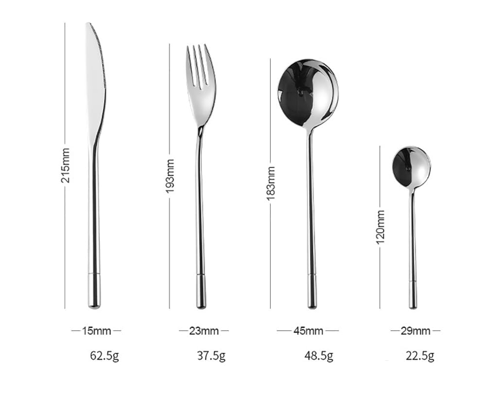 Besteckset, Silbernes Geschirrset, Besteckset aus Edelstahl, Küchenutensiliensets, Messer, Löffel, Gabeln, Set für den Spiegel im Restaurant zu Hause (Gold 64) (Gold 48)
