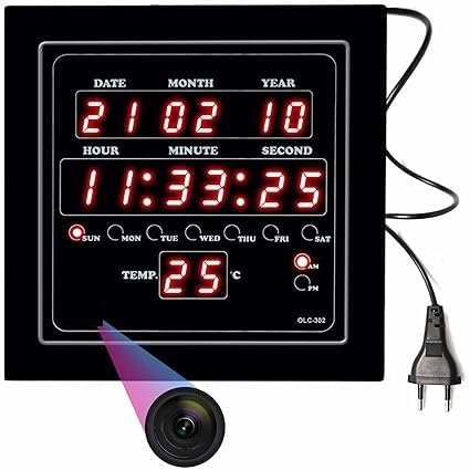 New Smart Digital Spy Wall Clock 4k,1080P Security Camera WiFi Enabled IP Cam for Home Office Showroom SD Card Support Upto 128GB(Free 32GB SD Card)-image-42