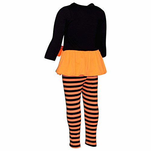 Unique Baby 2 Piece Girls Printed Leggings Outfit with Long Sleeve Skirt Top Kid and Toddler Clothes Set3