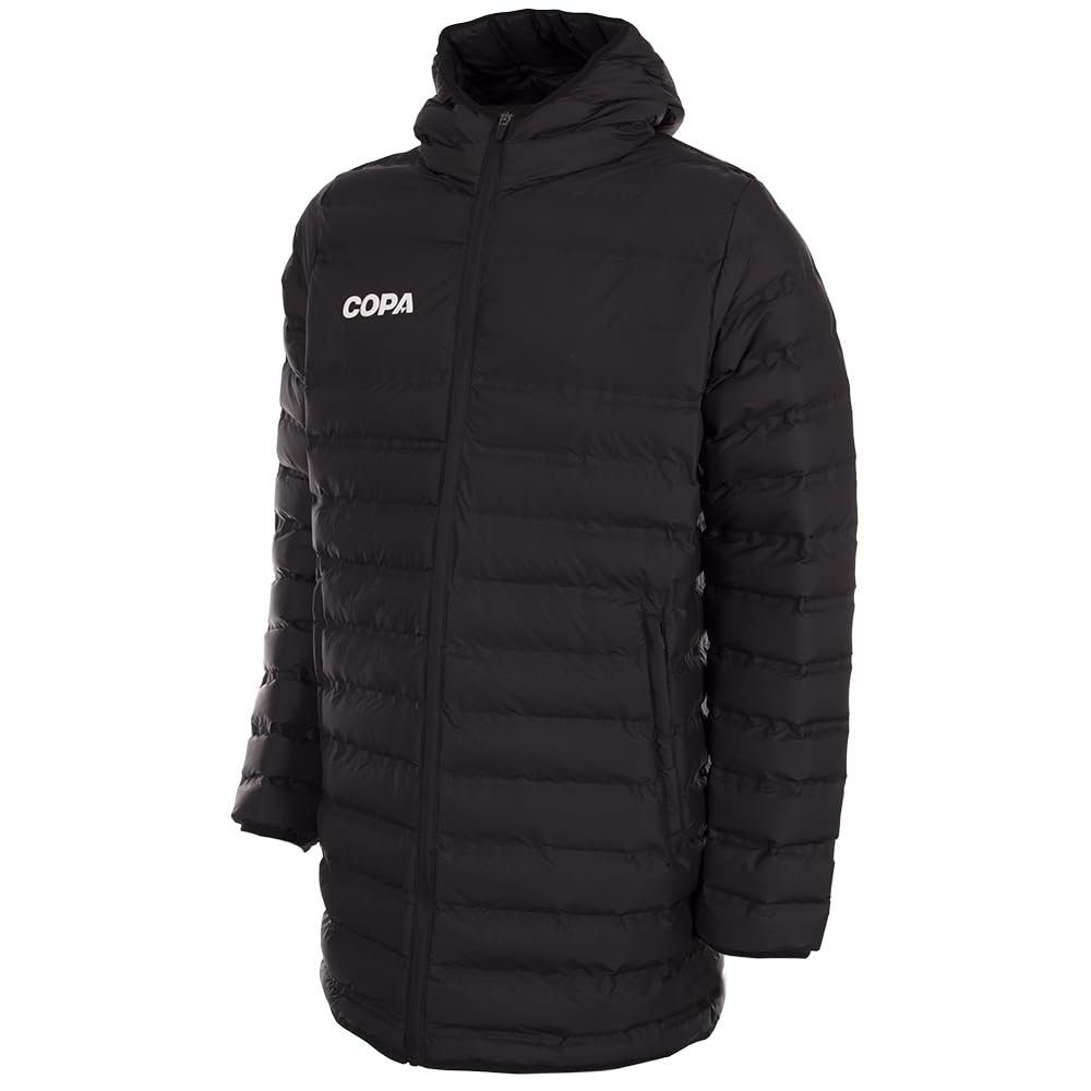 COPA - Piumino Lungo con Cappuccio - Calcio - Uomo - Nero - 100% poliestere