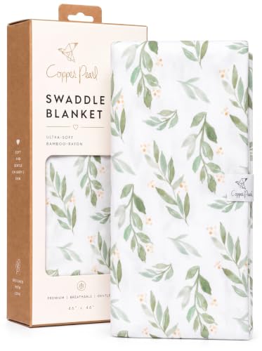 Image of Copper Pearl Swaddle Blankets for Newborns | Soft Stretchy Receiving Blankets for Boys and Girls | Large 46 x 46 Inch Baby Blankets | Lightweight and Breathable Swaddles | Fern
