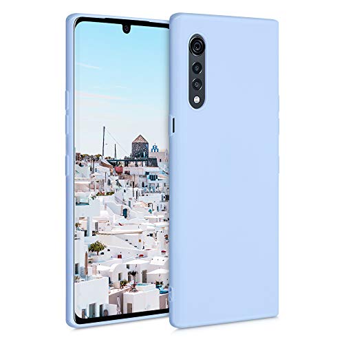 kwmobile Coque Compatible avec LG Velvet - Housse de téléphone Protection Souple en Silicone - Bleu Clair Mat