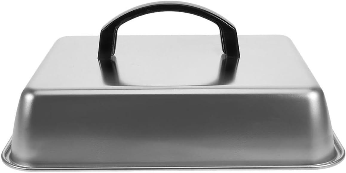 Luxshiny Rectangle Cheese Melting Dome 28x22x10 Cm Stainless Steel Basting Cover Pan Lid for Grilling Cooking Indoor Outdoor Bbq Grill Accessories