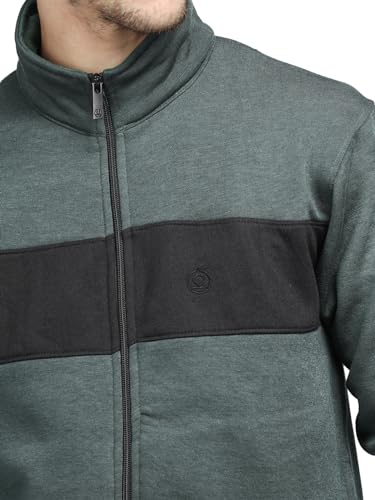 Image of CHKOKKO Fleece Men Winter Sports Running Zipper Collared Neck Stylish Jacket