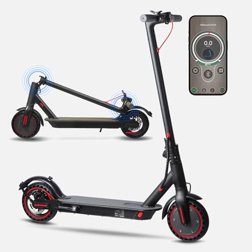 Brifugo Patinete eléctrico con velocidad de hasta 25 km/h, scooter E para adultos, carga máxima de 119.7 kg y dura hasta 30 km para viajes de corta distancia