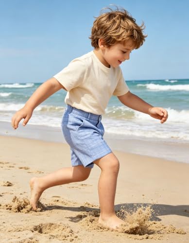 Image of Boy Shorts Kids Stretch School Uniform Clothes Flat Front Dress Casual Shorts with Pockets for Summer